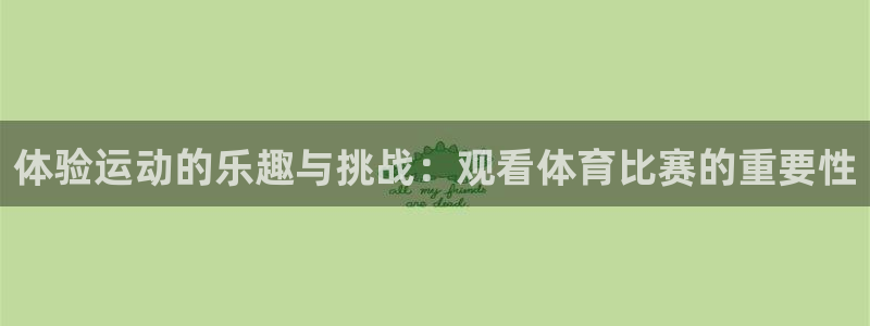 体验运动的乐趣与挑战：观看体育比赛的重要性